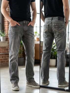 Axel Men's Relaxed Straight Jeans - Gray Wash (Size 36x32)